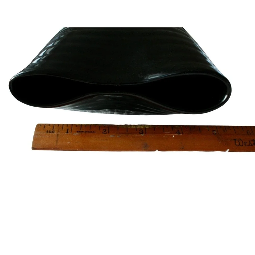 Vintage Black‎ Ceramic Vase Signed Artist 1980